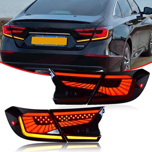 Tail Lights for Honda Accord 2018-2022 Taillights Rear Lamp for Accord LX Sport EX EX-L Touring Hybrid 10th Gen Starry Sky Colorful DRL Brake Reverse Turn Signal Lighting Replacement in Saudi Arabia