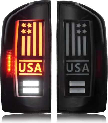 LED Tail Light Assembly + 3rd Third Brake Cargo Lamp Compatible with Dodge RAM 1500 2007-2008, for Dodge RAM 2500 3500 2007-2009 Pickup [Factory Halogen Type], High Mount Stop Lamp, 3 Pcs, Smoked Lens in Saudi Arabia