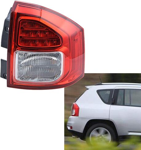 متوافق مع 2011 2012 2013 2014 Jeep Compass الجانب الأيمن للراكب عدسة شفافة وحمراء مع ضوء خلفي لمبة in Saudi Arabia