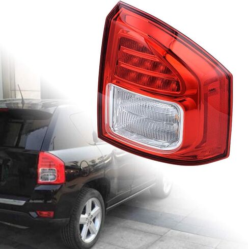 متوافق مع 2011 2012 2013 2014 Jeep Compass الجانب الأيمن للراكب عدسة شفافة وحمراء مع ضوء خلفي لمبة in Saudi Arabia