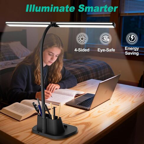 مصباح مكتب LED مع مشبك، مصباح مكتب مهندس معماري للمكتب المنزلي مع جهاز تحكم عن بعد، ضوء مكتب فائق السطوع 24 وات مع تعتيم بدون خطوات ودرجة حرارة اللون بدون خطوات، وظيفة الذاكرة للدراسة ومنضدة العمل in Kuwait