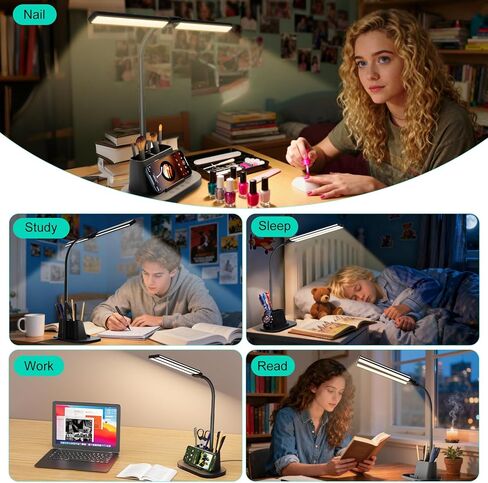 مصباح مكتب LED مع مشبك، مصباح مكتب مهندس معماري للمكتب المنزلي مع جهاز تحكم عن بعد، ضوء مكتب فائق السطوع 24 وات مع تعتيم بدون خطوات ودرجة حرارة اللون بدون خطوات، وظيفة الذاكرة للدراسة ومنضدة العمل in Kuwait