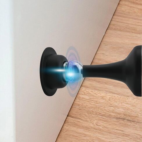 Magnetic Door Stoppers,Stainless Steel Door Stops for Wall and Floor Mounting,Door Holder Keep Door Open,No Drilling Door Stop with Adhesive Tapes,Black in Saudi Arabia