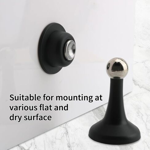 Magnetic Door Stoppers,Stainless Steel Door Stops for Wall and Floor Mounting,Door Holder Keep Door Open,No Drilling Door Stop with Adhesive Tapes,Black in Saudi Arabia