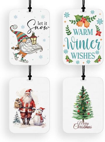 4 قطع عيد الميلاد سيارة معطّر الهواء الشتاء اكسسوارات السيارات لمرآة النوم كتب عيد الميلاد معطرات الهواء سيارات هدايا للرجال النساء in Kuwait