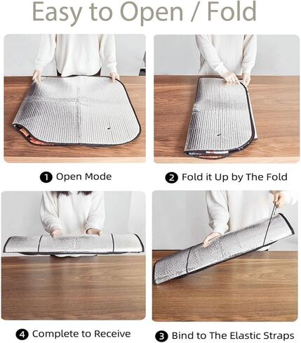 Foruidea Elephants Walking Car Windshield Sun Shade Auto Sunshade Auto Truck S-Blocks Rays Sun Visor Protector - يحافظ على برودة سيارتك (51.2 × 27.5 بوصة) in Saudi Arabia