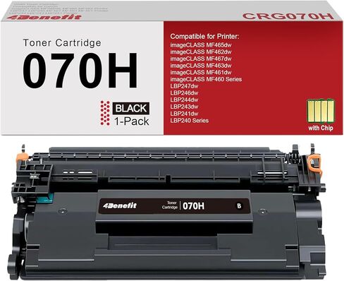 خرطوشة حبر سوداء 070H 070 ​​CRG-070H بديلة لخرطوشة الحبر السوداء Canon CRG070 070H، سعة عالية متوافقة مع طابعة imageCLASS MF465dw MF462dw LBP247dw LBP246dw، حزمة واحدة مع شريحة in Kuwait