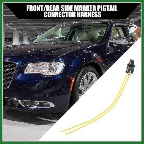 Motoforti Car Side Marker Pigtail Connector Harness for Chrysler 300 2015-2022 / Front Rear Side Marker Light Bulb Cable/Durable Plastic / 2 Pcs Black Yellow Long-lasting in Saudi Arabia