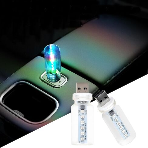 قطعتان من مصابيح USB للسيارة، مصباح USB ليلي صغير يعمل باللمس، مصباح LED قابل للتعتيم، زجاجة زجاجية محمولة، لمبة إضاءة USB للسيارة، غرفة النوم، المدخل، التخييم، التوصيل والتشغيل in Kuwait