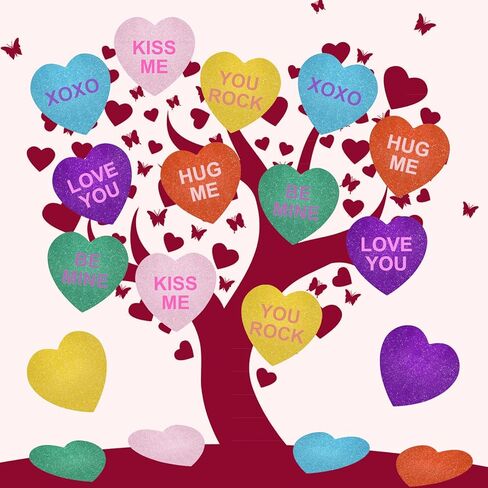 Fuutreo 60 Pcs Valentine's Day Glitter Heart Cutouts Paper Large 6 Inch Heart Shaped Conversation Cutouts Assorted Color Paper DIY Crafts for Bulletin Board Wedding Party Supplies (Pink Gradient) in Saudi Arabia