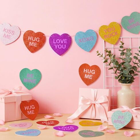 Fuutreo 60 Pcs Valentine's Day Glitter Heart Cutouts Paper Large 6 Inch Heart Shaped Conversation Cutouts Assorted Color Paper DIY Crafts for Bulletin Board Wedding Party Supplies (Pink Gradient) in Saudi Arabia