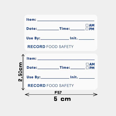 500pcs Food Safety Date Labels - Record Keeping Stickers with Pre-Printed Item, Date, Time Fields, English Letter and Number Pattern, Paper Material - for Kitchen Organization in Saudi Arabia