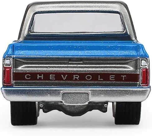 نموذج سيارة Diecast متوافق مع Greenlight 1:64 1972 Chevy Cheyenne C10 سرير قصير باللون الأزرق والرمادي، شاحنة موديل إصدار محدود 30567 in Saudi Arabia