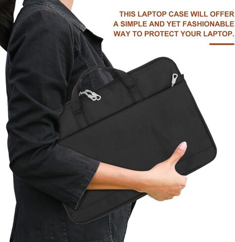 DOITOOL 1 مجموعة حقيبة كمبيوتر محمول مقاومة للصدمات خفيفة الوزن مقاومة للاهتراء لأجهزة الكمبيوتر اللوحية للسفر في الهواء الطلق واستخدام الأعمال حزام الكتف الأسود in Kuwait