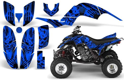 AMR Racing ATV Graphics kit Sticker Decal Compatible with Yamaha Raptor 660 2001-2005 - Specter Blue in Saudi Arabia