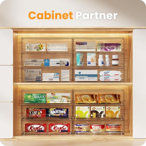 2 حزمة من أدراج التخزين الشفافة القابلة للتكديس، منظم مكياج الحمام الأكريليكي بطول 30.48 سم، صناديق تخزين بلاستيكية للزينة، المغسلة السفلية، خزائن المطبخ، حجرة المؤن، التنظيم المنزلي والتخزين in Kuwait