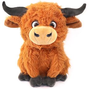 12" Highland Cow Plush Toy, Large Size Stuffed Animal, Plushie, Fluffy Cute Fuzzy Highland Cattle with Horns, Adorable Gift for Kids, Toddlers & Cow Lovers, Decorative Plushi, Valentines Day Gift in Saudi Arabia