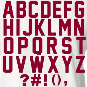 47 Pieces,2" Tall Iron On Heat Transfer Vinyl for for DIY Printing Craft Fabric T-Shirt Jersey,Clothes Sports T-Shirt Jersey Football Baseball,Team,t-Shirt (Maroon) in Saudi Arabia
