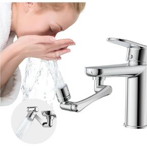 مهوية موسع صنبور فلتر دوار 1080 درجة - 8 قطع فلتر مياه بديل، ذراع آلي دوار 1080 درجة + 360 درجة، مرشح سبلاش بوضعين، بخاخ صنبور نحاسي صلب عالمي للحمام والمطبخ وحوض الغسيل in Kuwait