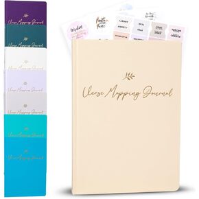 Graceful By Design Bible Verse Mapping Journal - Vegan Leather - Premium Bible Study Journaling Kit - Christian Gift for Father's Day (Midnight Black) in Kuwait