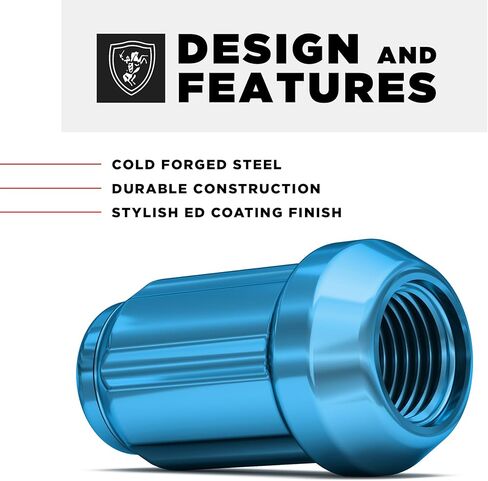 White Knight 3807MBT-20AM M12x1.50 Matte Black 6 Spline Lug Nut with Key, 20 Pack in Kuwait