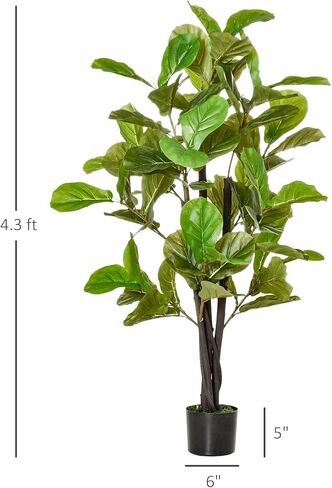 شجرة مونسترا الاصطناعية بطول 4 أقدام من هومكوم، نبات زخرفي صناعي في وعاء الحضانة للديكور الداخلي أو الخارجي in Kuwait