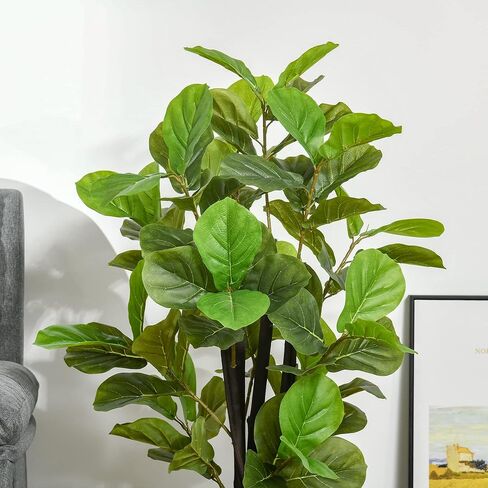 شجرة مونسترا الاصطناعية بطول 4 أقدام من هومكوم، نبات زخرفي صناعي في وعاء الحضانة للديكور الداخلي أو الخارجي in Kuwait