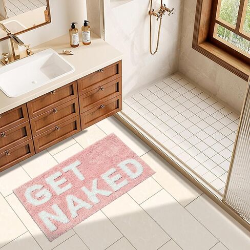 سجادة حمام لطيفة من You Look Good، سجاد حمام لطيف، سجاد مطبخ وردي، سجاد باب ناعم وماص، سجاد مرجاني مخملي رائع ومرح في الأماكن المغلقة، سجاد منزلي غير قابل للانزلاق وقابل للغسل 25 بوصة × 21 بوصة in Kuwait