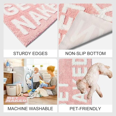 سجادة حمام لطيفة من You Look Good، سجاد حمام لطيف، سجاد مطبخ وردي، سجاد باب ناعم وماص، سجاد مرجاني مخملي رائع ومرح في الأماكن المغلقة، سجاد منزلي غير قابل للانزلاق وقابل للغسل 25 بوصة × 21 بوصة in Kuwait