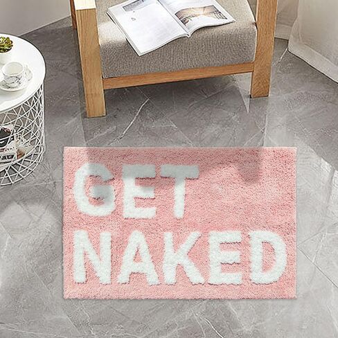 سجادة حمام لطيفة من You Look Good، سجاد حمام لطيف، سجاد مطبخ وردي، سجاد باب ناعم وماص، سجاد مرجاني مخملي رائع ومرح في الأماكن المغلقة، سجاد منزلي غير قابل للانزلاق وقابل للغسل 25 بوصة × 21 بوصة in Kuwait
