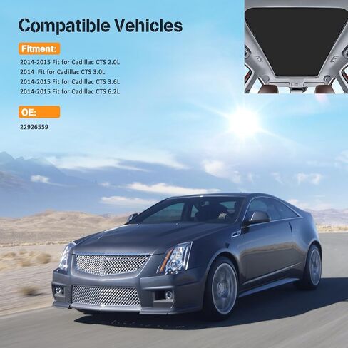 ECCPP Sunroof Sunshade Shade Curtain Cover Replacement for 2014 2015 Fit for Cadillac CTS 22926557 22926558 22926559 Grey in Saudi Arabia