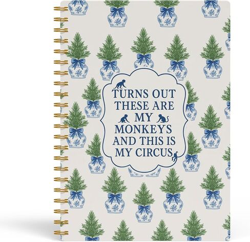 Evcprz Funny Quote Notebook Journal, “Turns Out These Are My Monkeys and This Is My Circus" Retro Sarcastic Office Notebook, Gag Gifts for Coworkers Boss Friends, Spiral Notebook 5.5x8.3 Inch in Kuwait