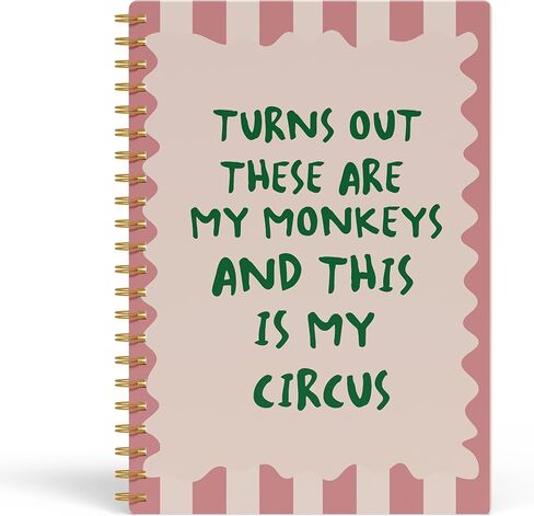Evcprz Funny Quote Notebook Journal, “Turns Out These Are My Monkeys and This Is My Circus" Retro Sarcastic Office Notebook, Gag Gifts for Coworkers Boss Friends, Spiral Notebook 5.5x8.3 Inch in Kuwait