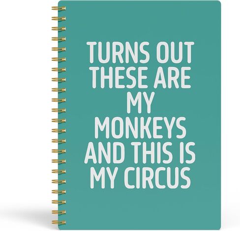 Evcprz Funny Quote Notebook Journal, “Turns Out These Are My Monkeys and This Is My Circus" Retro Sarcastic Office Notebook, Gag Gifts for Coworkers Boss Friends, Spiral Notebook 5.5x8.3 Inch in Kuwait