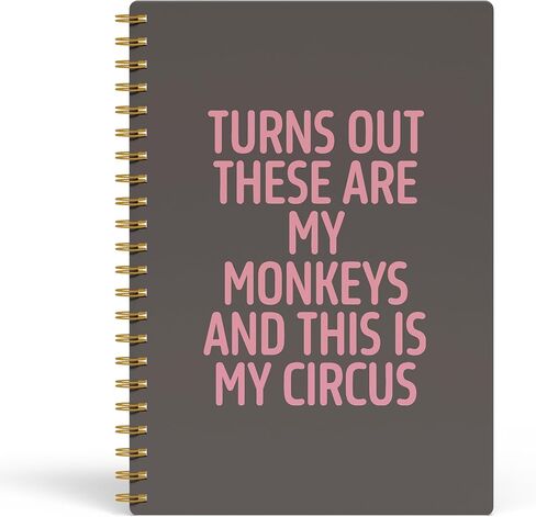 Evcprz Funny Quote Notebook Journal, “Turns Out These Are My Monkeys and This Is My Circus" Retro Sarcastic Office Notebook, Gag Gifts for Coworkers Boss Friends, Spiral Notebook 5.5x8.3 Inch in Kuwait