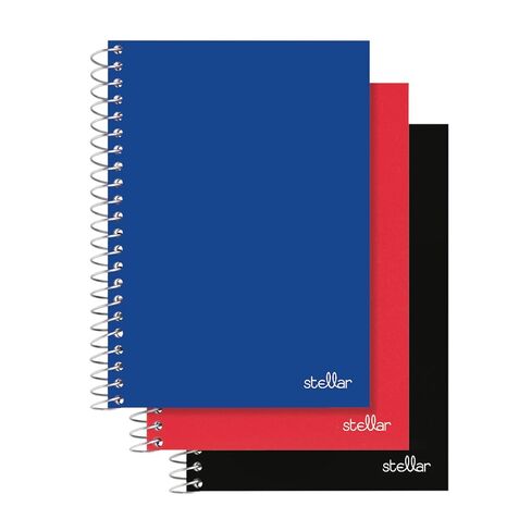 Office Depot® Brand Spiral Poly Notebook, 7" x 4 1/2", College Ruled, 100 Sheets, Assorted Colors (No Color Choice), Pack Of 3 in Saudi Arabia
