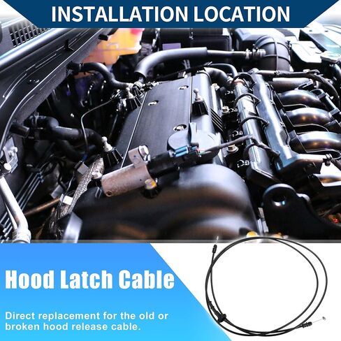 No.F65Z-16916-AB Hood Latch Release Cable for Ford F-150 1997-2004 for Ford Expedition 1997-2002/ Inner/Durable Metal Plastic/ 1 Pcs Black in Saudi Arabia