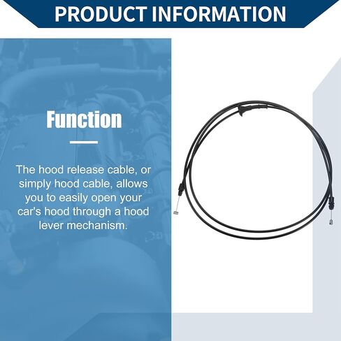 No.F65Z-16916-AB Hood Latch Release Cable for Ford F-150 1997-2004 for Ford Expedition 1997-2002/ Inner/Durable Metal Plastic/ 1 Pcs Black in Saudi Arabia