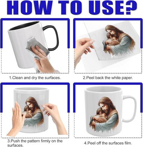 12PCS UV DTF Cup Wrap,Jesus UV DTF Cup Wraps Transfer Stickers,Easy to Operate and Design,Suitable for Party Decoration, Birthday Decoration, Home Decoration in Saudi Arabia