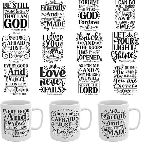 12PCS UV DTF Cup Wrap,Jesus UV DTF Cup Wraps Transfer Stickers,Easy to Operate and Design,Suitable for Party Decoration, Birthday Decoration, Home Decoration in Saudi Arabia