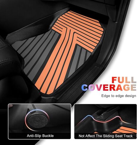 سجادات أرضية متوافقة مع 2025 2026 Nissan Kicks، تناسب جميع الأحوال الجوية وبطانات أرضية مقاومة للماء ومضادة للانزلاق (أسود + أزرق) in Saudi Arabia