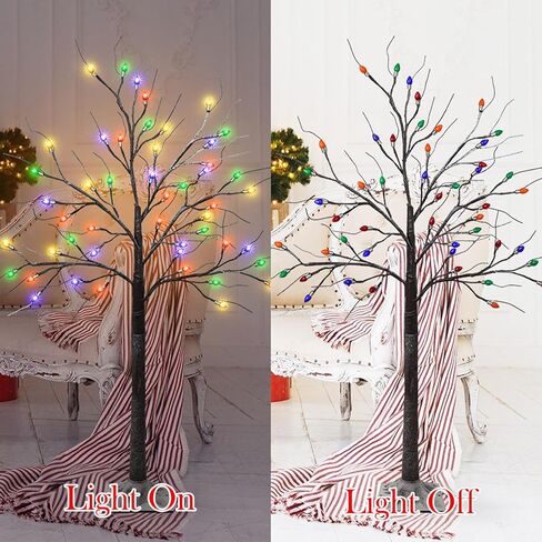 3 Pack Lighted Fall Maple Tree, 4FT 5FT 6FT Artificial Fall Tree with 216 Lights Fall Light Up Tree with Timer for Autumn Home Living Room Patio Porch Garden Wedding Indoor Outdoor Decor in Saudi Arabia