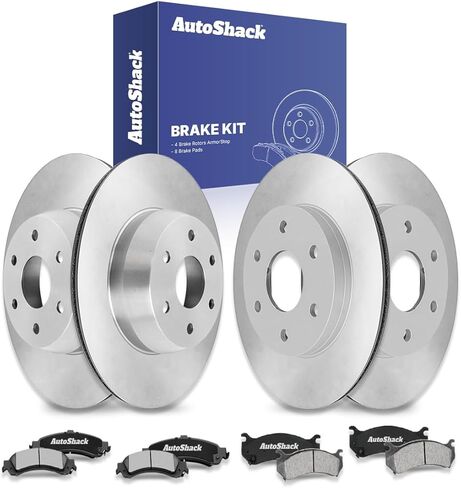 AutoShack Front & Rear Brake Rotors Premium Ceramic Brake Pads Replacement For Chevrolet Suburban 1500 Tahoe Cadillac Escalade EXT GMC Sierra 1500 2000-2006 Yukon XL 1500 4WD 12-PC Brake Kit in Saudi Arabia