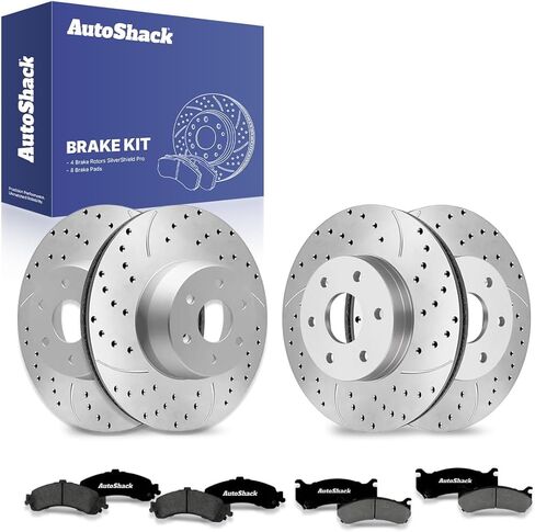 AutoShack Front & Rear Brake Rotors Premium Ceramic Brake Pads Replacement For Chevrolet Suburban 1500 Tahoe Cadillac Escalade EXT GMC Sierra 1500 2000-2006 Yukon XL 1500 4WD 12-PC Brake Kit in Saudi Arabia