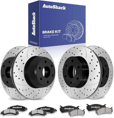 AutoShack Front & Rear Brake Rotors Premium Ceramic Brake Pads Replacement For Chevrolet Suburban 1500 Tahoe Cadillac Escalade EXT GMC Sierra 1500 2000-2006 Yukon XL 1500 4WD 12-PC Brake Kit in Saudi Arabia