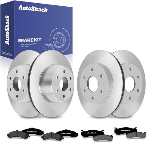 AutoShack Front & Rear Brake Rotors Premium Ceramic Brake Pads Replacement For Chevrolet Suburban 1500 Tahoe Cadillac Escalade EXT GMC Sierra 1500 2000-2006 Yukon XL 1500 4WD 12-PC Brake Kit in Saudi Arabia