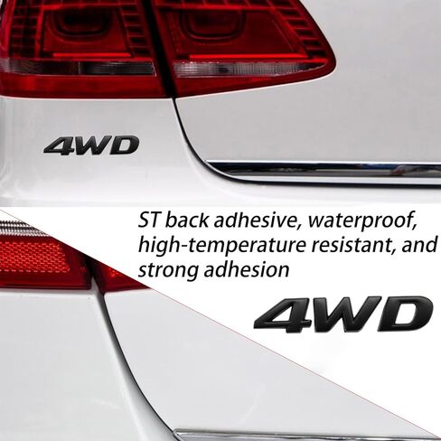 4WD Emblem 3D Metal Decal Car Side Rear Front Trunk Door Fender Bumper Badge Decal Sticker for Off Road SUV Auto Truck (1 PC) in Saudi Arabia