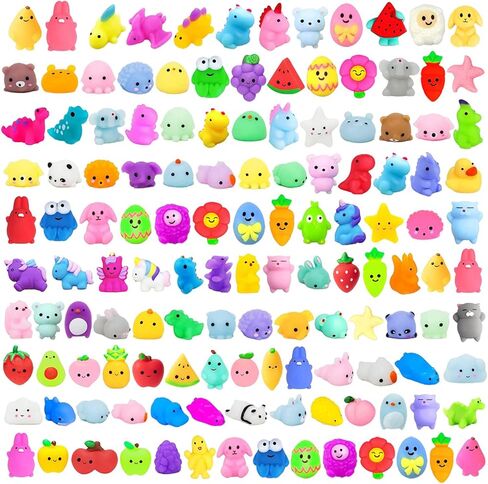 130Pcs Mochi Squishy Toys, Kawaii Squishies, Mini Fidget Toys Bulk for Kids, Party Favors Class Prizes Valentines Day Easter Egg Fillers,Christmas Goodies Bag Stuffers for Boys Girls in Kuwait