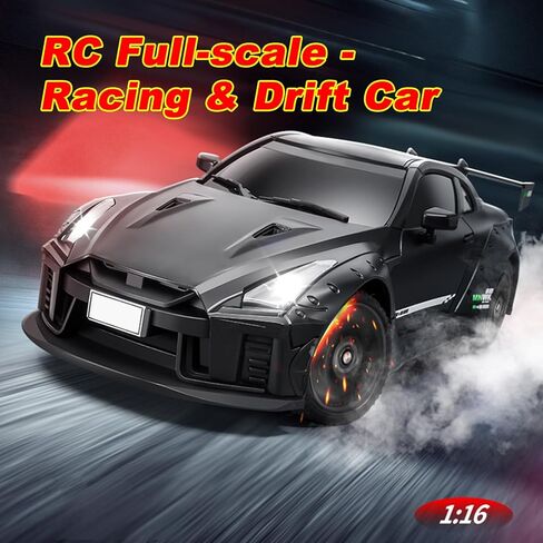 سيارة الانجراف RC، بمقياس 1:16 MN268 GTR سيارة الانجراف بجهاز التحكم عن بعد مع الدوران، أضواء LED، إطارات الانجراف، 4WD 20 كم / ساعة عالية السرعة الانجراف سيارة هواية RC ألعاب للبالغين والمراهقين (بطاريتان) in Kuwait