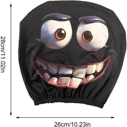 Funny Cartoon Car Headrest Covers – 2PCS Universal Fit,11×10.2 inch Double-Sided Print Car Seat Head Protector, Cute Funny Cartoon Eyes Cars Headrest Covers for Cars Vans Trucks (B, 4PCS) in Saudi Arabia